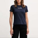 TOMMY HILFIGER WOMAN'S T-SHIRT SCRIPT REG SS TEE DARK NIGHT NAVY