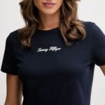 TOMMY HILFIGER WOMAN'S T-SHIRT SCRIPT REG SS TEE DARK NIGHT NAVY - Image 3