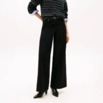 TOMMY HILFIGER WOMAN 70'S HIGH RISE WIDE LEG JEANS BLACK