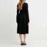 TOMMY HILFIGER WOMAN'S DRESS INTERLOCK MIX MEDIA POLO LS BLACK - Image 2