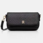 TOMMY HILFIGER WOMAN'S TH ICON CONV CROSSOVER MONO BAG BLACK