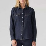 LEVI’S® WOMEN'S ICONIC WESTERN LINEN DENIM SHIRT-BLUE