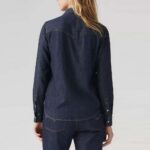 LEVI’S® WOMEN'S ICONIC WESTERN LINEN DENIM SHIRT-BLUE - Image 2
