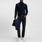 BOSS MEN SWEATER REGULAR-FIT MUSSO-P ROLLNECK IN MERINO WOOL DARK BLUE - Image 3