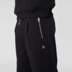 HUGO MEN'S COTTON SPORTS TROUSERS WITH POCKETS DARGENPAN BLACK - Image 2