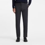 BOSS MEN'S MODERN-FIT H-KAINE-1 TROUSERS IN BRUSHED TWILL SILVER
