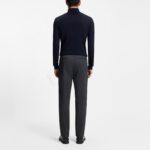 BOSS MEN'S MODERN-FIT H-KAINE-1 TROUSERS IN BRUSHED TWILL SILVER - Image 4