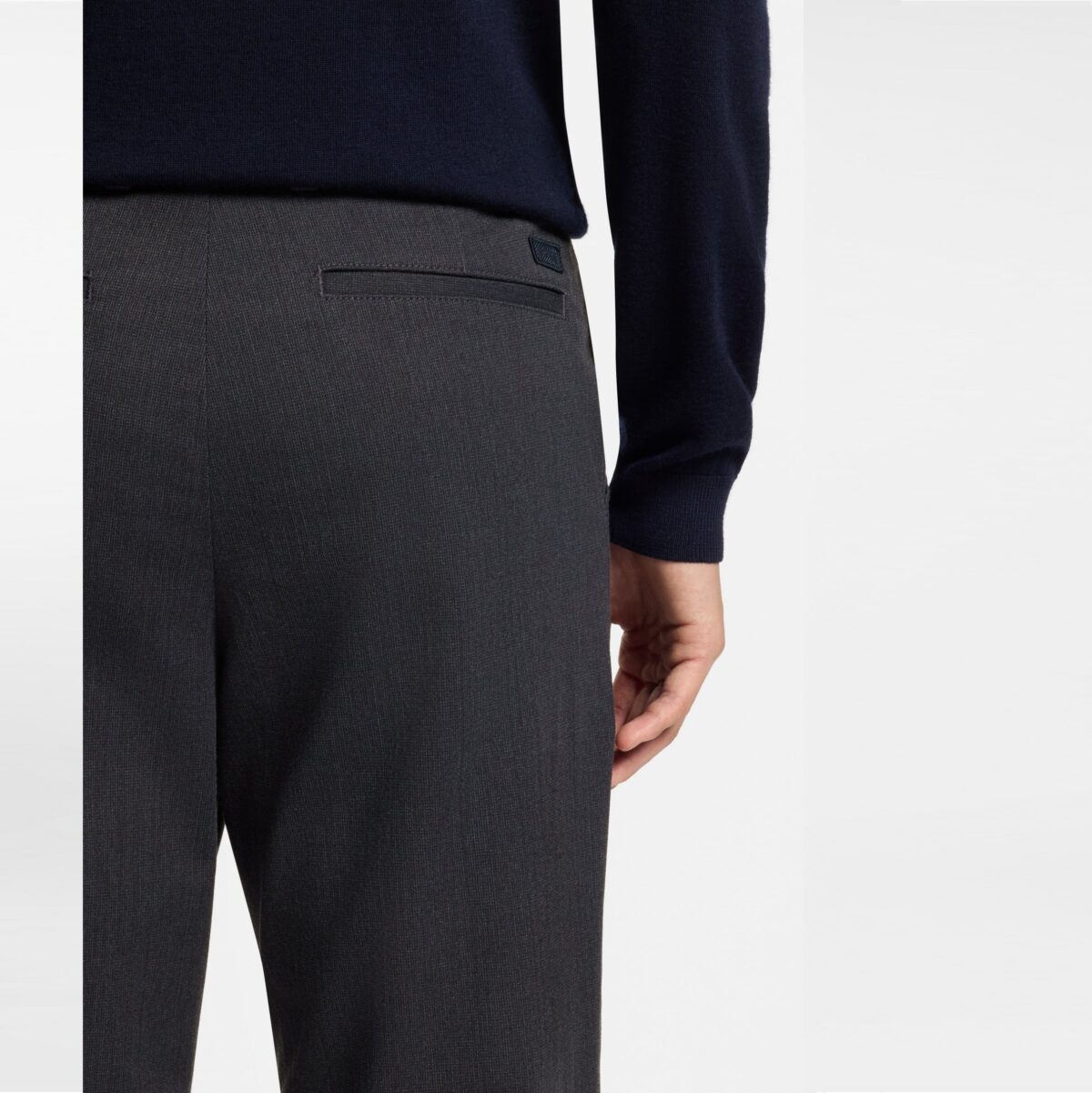 BOSS MEN'S MODERN-FIT H-KAINE-1 TROUSERS IN BRUSHED TWILL SILVER - Image 3