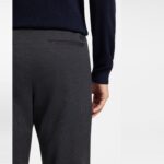 BOSS MEN'S MODERN-FIT H-KAINE-1 TROUSERS IN BRUSHED TWILL SILVER - Image 3