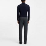 BOSS MEN'S  MODERN-FIT TROUSERS KANE-1 IN BRUSHET TWILL DARK BLUE - Image 2