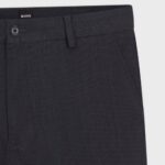 BOSS MEN'S  MODERN-FIT TROUSERS KANE-1 IN BRUSHET TWILL DARK BLUE - Image 4