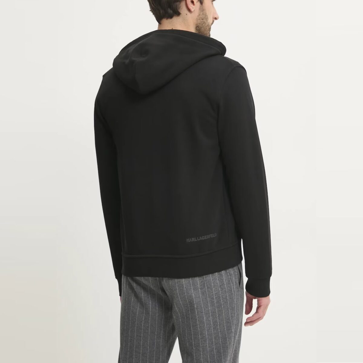 KARL LAGERFELD MEN SWEAT HOODY JACKET BLACK - Image 4