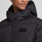EMPORIO ARMANI EA7 TECHNICAL FABRIC PADDED JACKET WITH HOOD AND LOGO BLACK - Image 3