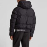 EMPORIO ARMANI EA7 TECHNICAL FABRIC PADDED JACKET WITH HOOD AND LOGO BLACK - Image 2