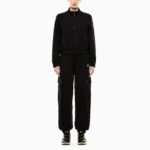 EMPORIO ARMANI EA7 WOMAN STRETCH COTTON TRACKSUIT WITH CARGO TROUSERS BLACK