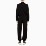 EMPORIO ARMANI EA7 WOMAN STRETCH COTTON TRACKSUIT WITH CARGO TROUSERS BLACK - Image 4