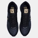 POLO RALPH LAUREN MEN'S SNEAKERS TRAIN 89 LOW TOP LACE BLACK/GOLD - Image 4