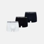 KARL LAGERFELD MEN LOGO TRUNKS SET 3-PACK BLACK/WHITE/NAVY BLUE