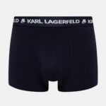 KARL LAGERFELD MEN LOGO TRUNKS SET 3-PACK BLACK/WHITE/NAVY BLUE - Image 3
