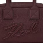 KARL LAGERFELD WOMEN'S K/ROCKY BAULETTO GRAINY WINDSOR BURGUNDY - Image 4