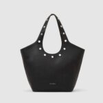 KARL LAGERFELD WOMEN'S K/ROCKY MARAIS MD TOTE BLACK-NICKEL