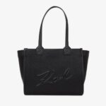 KARL LAGERFELD WOMEN'S K/SKUARE EW MD TOTE GRAINY BLACK-NICKEL