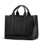 KARL LAGERFELD WOMEN'S K/RSG PEBBLE SQUARE MED TOTE BLACK - Image 2