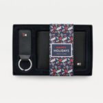 TOMMY HILFIGER MEN'S LEATHER FLAG WALLET & KEYCHAIN ​​SET IN GIFT BOX BLACK - Image 4