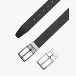 TOMMY MEN'S BUSINESS 2-SIDED LEATHER BELT IN GIFT BOX BLACK