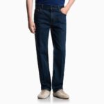 EMPORIO ARMANI JEANS MEN'S J76 STRAIGHT-FIT IN STRETCH DENIM WITH LOGO POCKET BLUE
