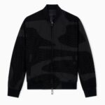 EMPORIO ARMANI EA7 REVERSIBLE NYLON JACKET WITH FLOCKED LETTERING BLACK - Image 4