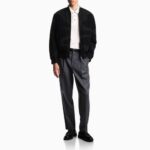 EMPORIO ARMANI EA7 REVERSIBLE NYLON JACKET WITH FLOCKED LETTERING BLACK