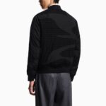 EMPORIO ARMANI EA7 REVERSIBLE NYLON JACKET WITH FLOCKED LETTERING BLACK - Image 2