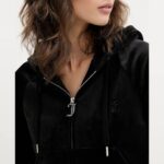 JUICY COUTURE MADISON HOODIE WITH JUICY LOGO BLACK - Image 2