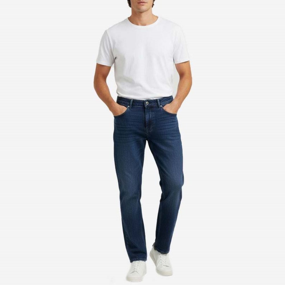 MJ370D63-1 TRUSSARDI MEN'S JEAN'S 5 POCKET 370 CLOSE BLUE DENIM - Image 1