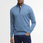 BARBOUR MEN COTTON HALF-ZIP JUMPER BLUESTONE