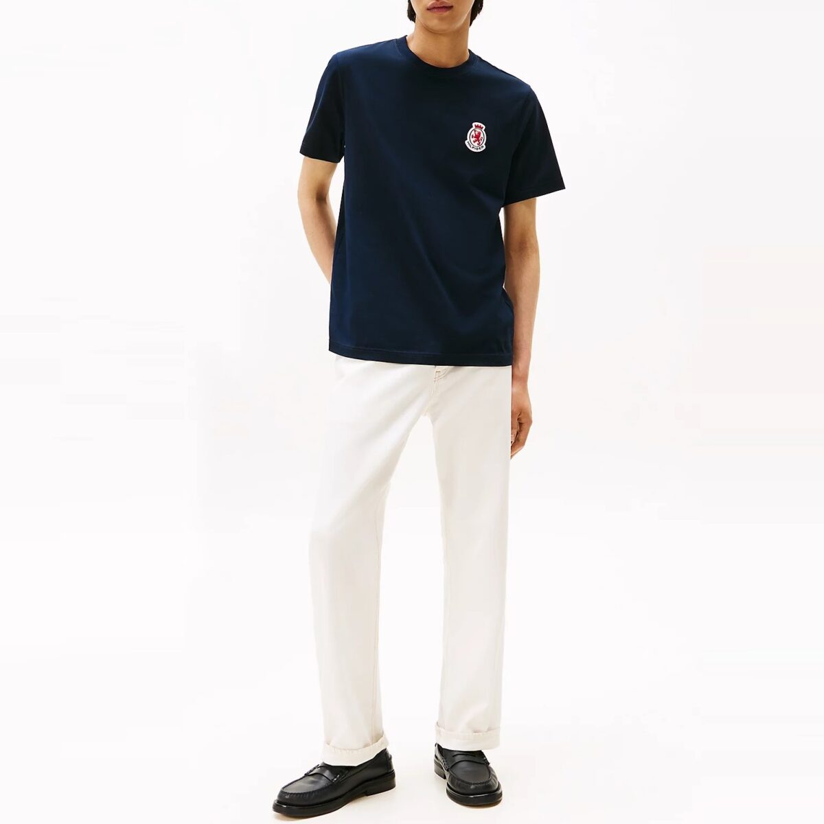 TOMMY HILFIGER MEN RUBBERISED CREST JERSEY T-SHIRT DESERT SKY - Image 3