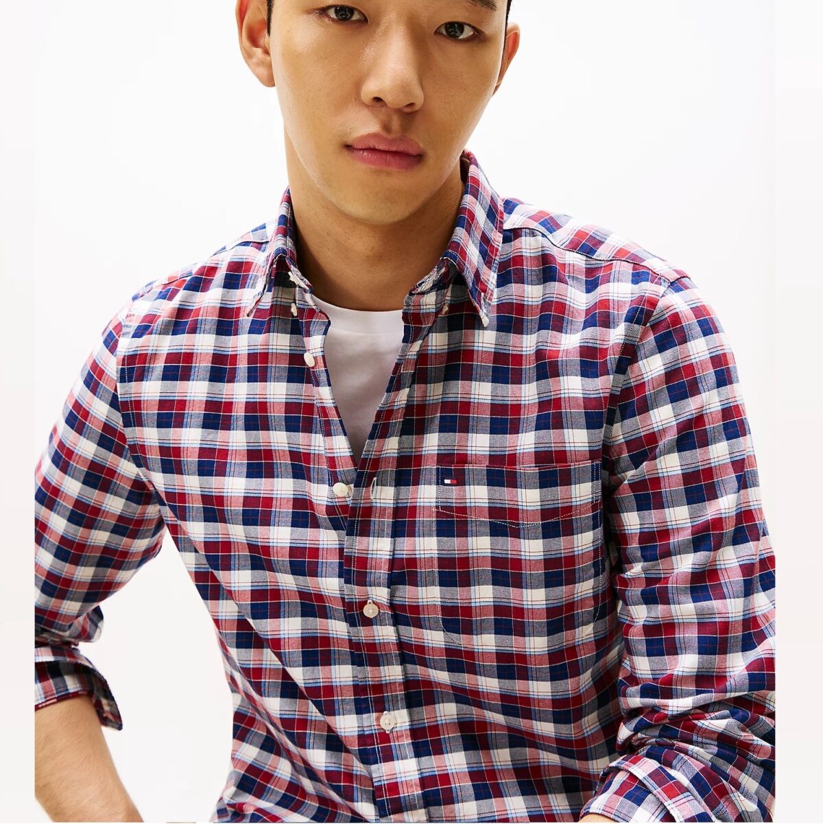 TOMMY HILFIGER MEN REGULAR FIT TARTAN OXFORD SHIRT REGATTA RED - Image 2