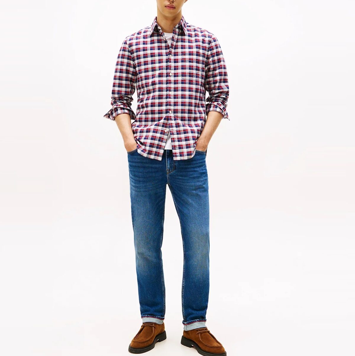 TOMMY HILFIGER MEN REGULAR FIT TARTAN OXFORD SHIRT REGATTA RED - Image 3