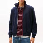 TOMMY HILFIGER MEN SIGNATURE TAPE ZIP-THRU JUMPER DESERT SKY