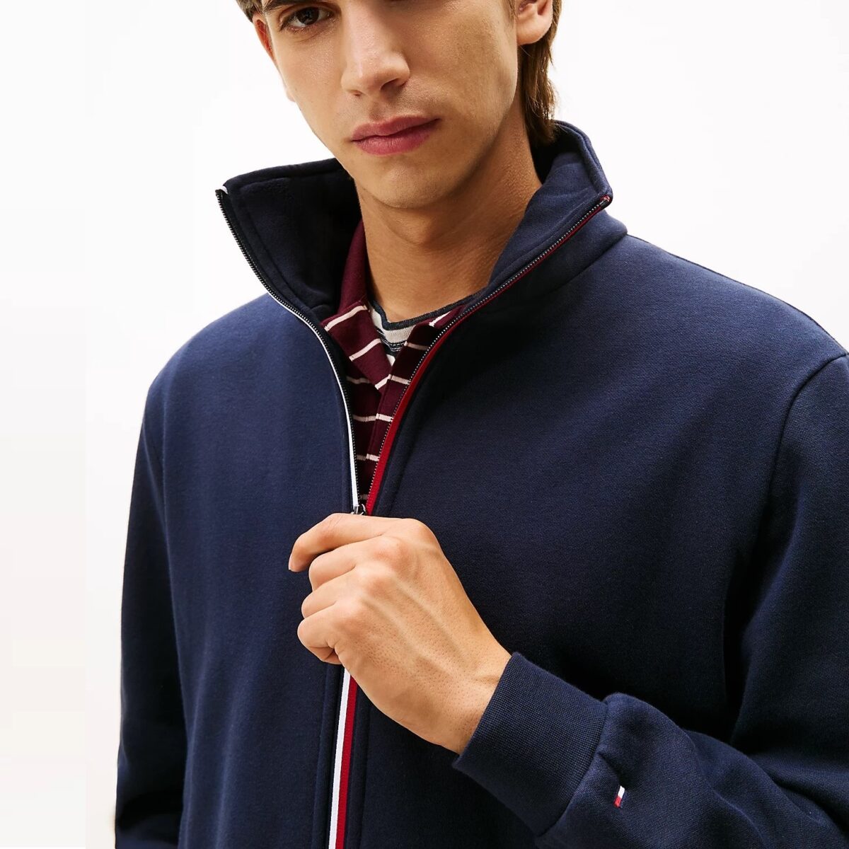 TOMMY HILFIGER MEN SIGNATURE TAPE ZIP-THRU JUMPER DESERT SKY - Image 2