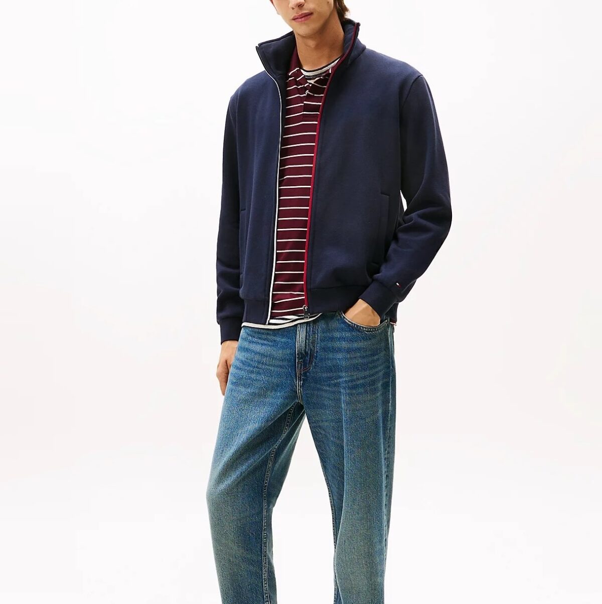 TOMMY HILFIGER MEN SIGNATURE TAPE ZIP-THRU JUMPER DESERT SKY - Image 3
