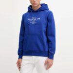 TOMMY HILFIGER MAN OVAL GRAPHIC HOODIE WEDGE BLUE