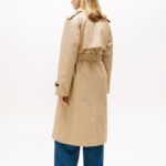 TOMMY HILFIGER WOMAN COTTON DOUBLE BREASTED TRENCH COAT WITH BELT BEIGE - Image 2