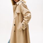 TOMMY HILFIGER WOMAN COTTON DOUBLE BREASTED TRENCH COAT WITH BELT BEIGE - Image 3