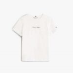 TOMMY HILFIGER WOMAN'S T-SHIRT SCRIPT REG SS TEE HEATHER OATMILK - Image 3