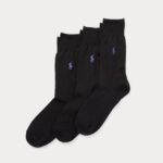 POLO RALPH LAUREN TROUSER SOCKS 3 PACK BLACK
