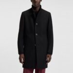 BOSS MEN COAT MINTRAX 2541 IN A WOOL BLEND REGULAR FIT BLACK