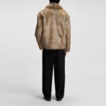 HUGO MEN'S FAUX-FUR SHORT JACKET IN A RELAXED FIT LIGHT BROWN - Image 2