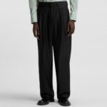 HUGO MEN MODERN-FIT TROUSERS IN WOOL-BLEND TWILL BLACK